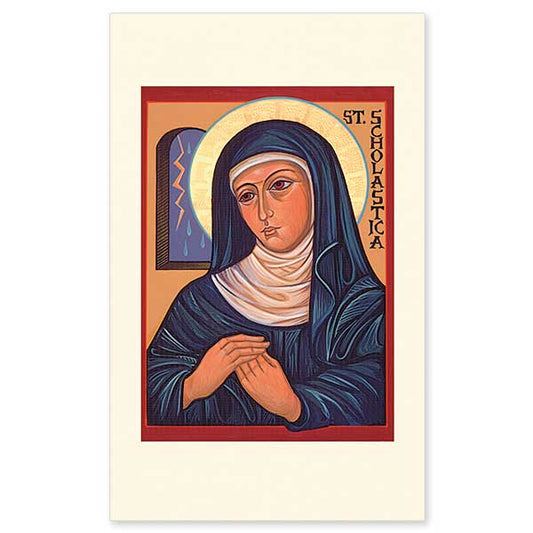 Saint Scholastica is the founder of the Benedictine religious order for women. She was born around 480 in Nursia, Italy and died at Monte Cassino in 543. Her feast day is celebrated on February 10.