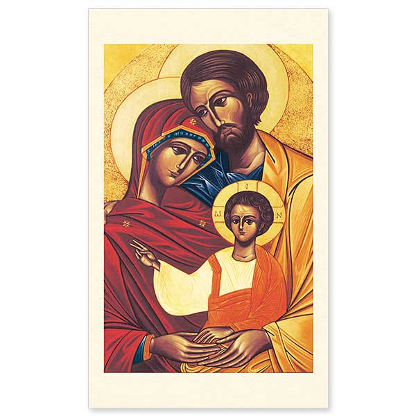 &quot;The Holy Family&quot; icon is beautifully painted in iconographic style, but the composition is from western rather than from eastern Christianity. The young Christ Emmanuel is surrounded in love by Mary and Joseph. The Holy Family serves as an example and a reminder of the importance of family in both human and divine existence.