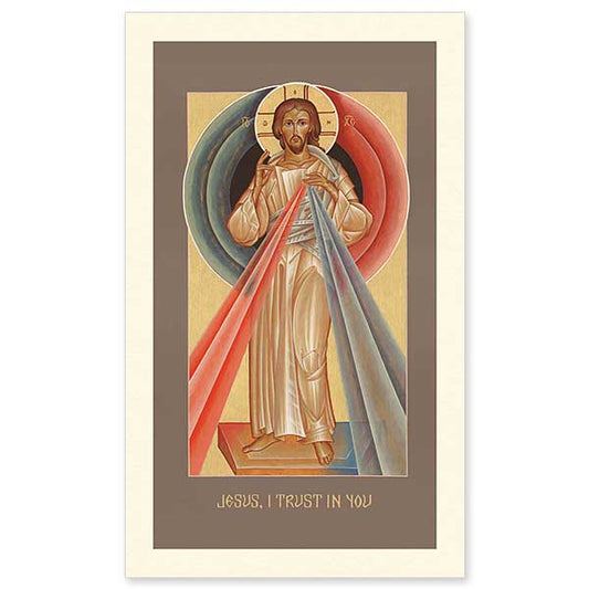 On February 22, 1931, Saint Faustina Kowalska experienced a vision of Christ dressed in white with two beams of colored light shining forth from His heart. Christ told the saint to paint what she saw, that people might venerate Him and know of the Divine Mercy ready for all who turn to Him. This icon was written by Father Pachomius Meade, O.S.B., a monk of Conception Abbey.