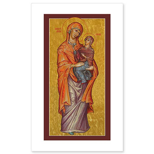 Icon image of St. Anne, the mother of the Blessed Virgin Mary and grandmother of Jesus.