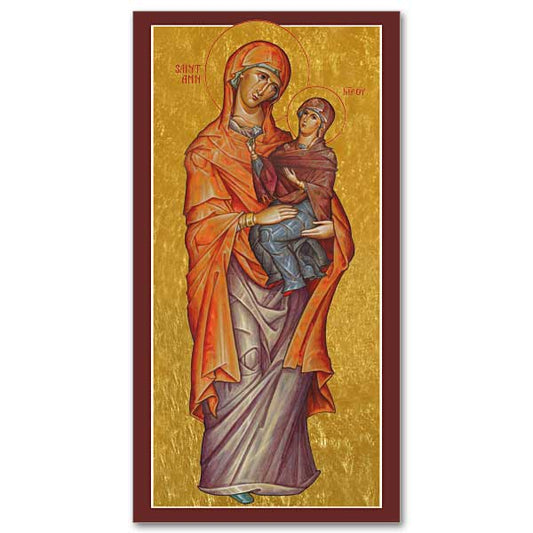 Icon image of St. Anne, mother of the Blessed Virgin Mary and grandmother of Jesus.