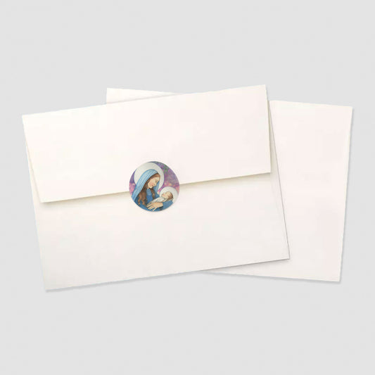 Mary Holding Jesus - Envelope Seal Stickers