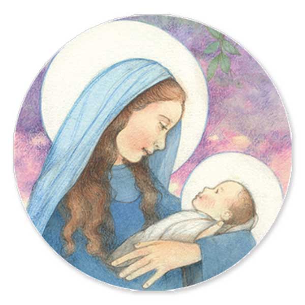 Sweet image of Mary holding Baby Jesus
