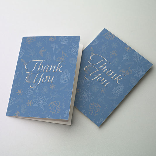 Holographic Silver Thank You Fall Thank You Notes