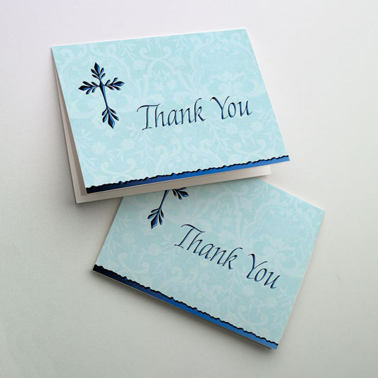 Tree of Life Cross (Blue) - Deluxe Thank You Notes